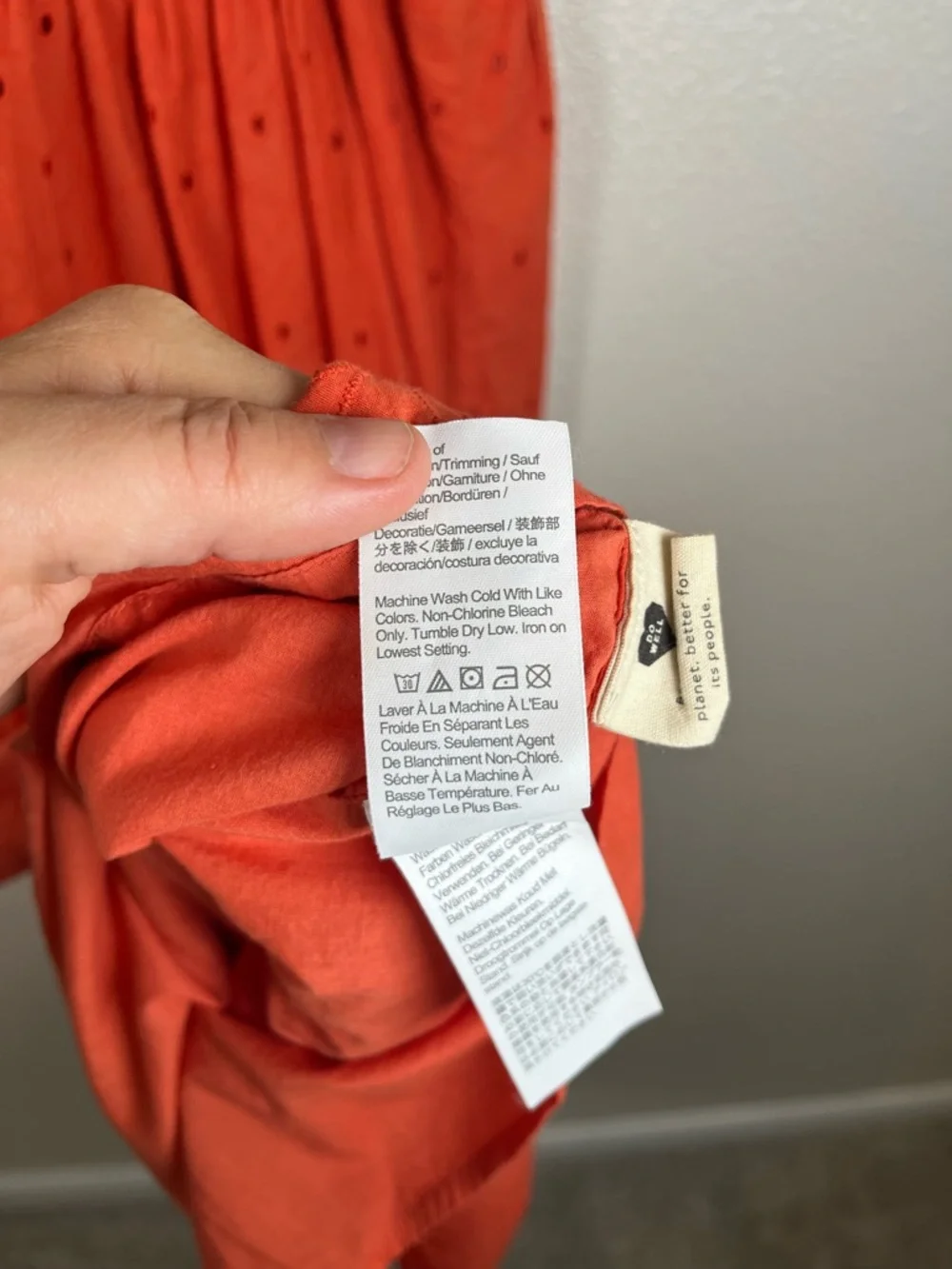 Madewell Eyelet Summertime Cami Midi Dress Rusted Clay Orange SM - Picture 10 of 12